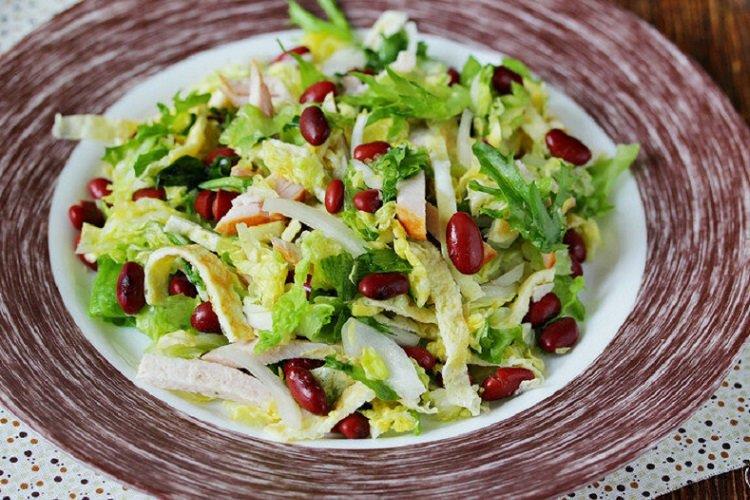 20 самых вкусных салатов с курицей и фасолью
